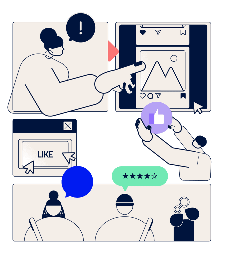 Characters interact with our ratings, reviews and social media content platform to make the most of genuine feedback.
